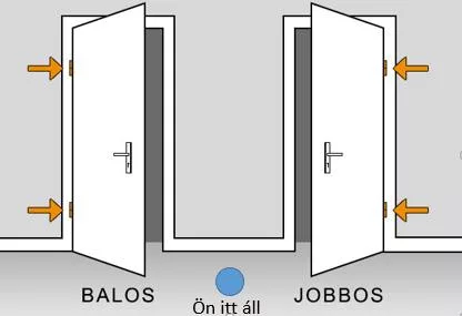 Pallótokos beltéri ajtó félig üvegezhető 100x210 bal dusa