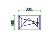 Ablak 90x60 Bny Műanyag Bal Easy 