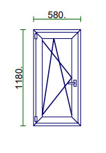 Ablak 60X120 bny balos delta easy plus gym műanyag 