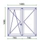 Ablak 150x150 kfny-bny műanyag ablak bal