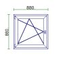 Ablak 90x90 bny balos delta easy plus gym műanyag