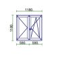 Ablak 120x120 kfny-bny jobb műanyag easy