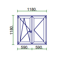 Ablak 120x120 kfny-bny easy műanyag bal 