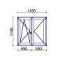 Ablak 120x120 kfny-bny easy műanyag bal
