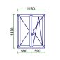 Ablak 120x150 kfny-bny jobbos műanyag