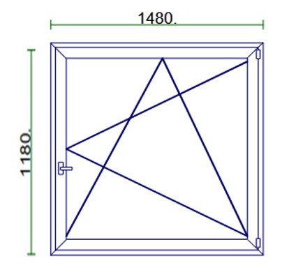Ablak 150x120 bny jobbos műanyag