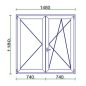 Ablak 150x120 kfny-bny műanyag ablak jobb