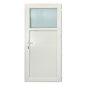   VTK Műanyag mellékbejárati ajtó 88x208 1/3 katedrál üveg Bal + 3 kulcsos zárbetét