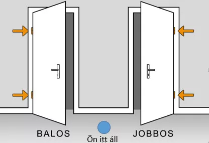 Gerébtokos beltéri ajtó 100x210 jobb félig üvegezhető dusa