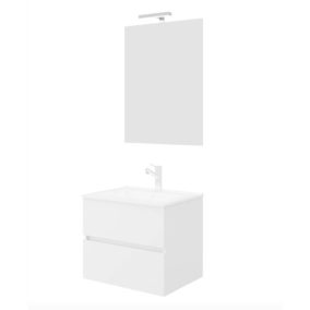   Savinidue-Easy-fürdőszobabútor szett, 60cm mosdóval, tükörrel és lámpával fehér EASY60/F00 (3/3)