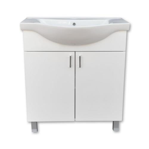 Vivaglobal ekonomik 75 lábakon álló 2 ajtós fürdőszobabútor sanovit albatros 10075 mosdóval 75cm