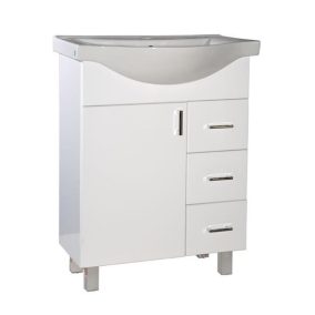   Vivaglobal bianka 65 lábakon álló 3 fiókos fürdőszobabútor3 fiókos sanovit albatros 10065 mosdóval 65cm "átvevő"