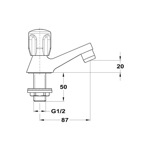 Mofém állószelep 1/2"- m22x1